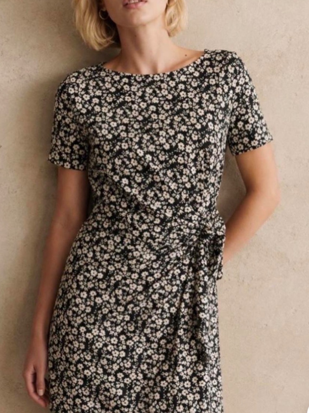 Sezane Pippa Black & White Floral Dress